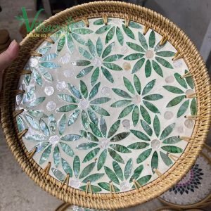 Round Damascus Mosaic Tray